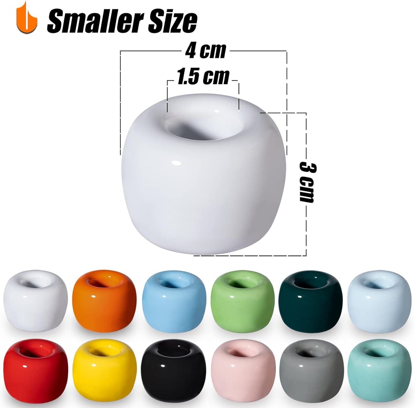 2 Pack Mini Ceramic Toothbrush Holders, Space-Saving Bathroom Countertop Cups for Toothbrushes, Toothpaste and Vanity Storage, White