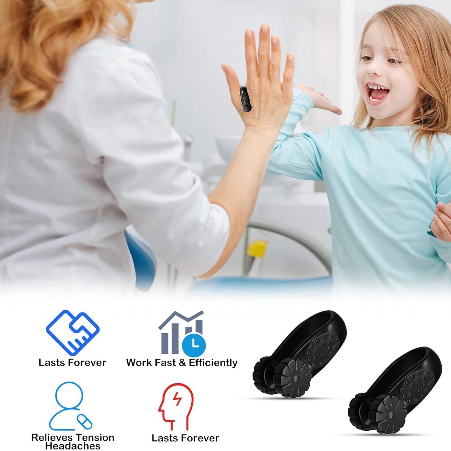 2 Pack Migraine Pressure Point Clip, Headache Relief Acupressure Hand Clip, LI4 Acupressure Point Clips Relief Tension Anxiety Device