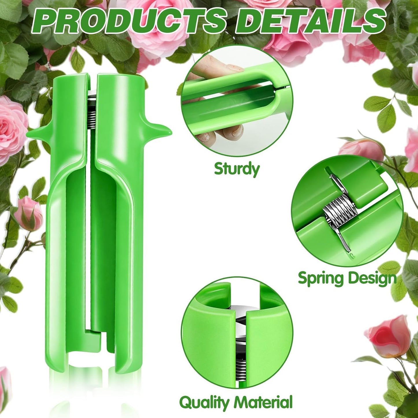 Green Rose Thorn Stripper Tool, Flower Stem Cleaner and Leaf Remover for Floral Arrangements, Gardening, Home Use and Professional Florists