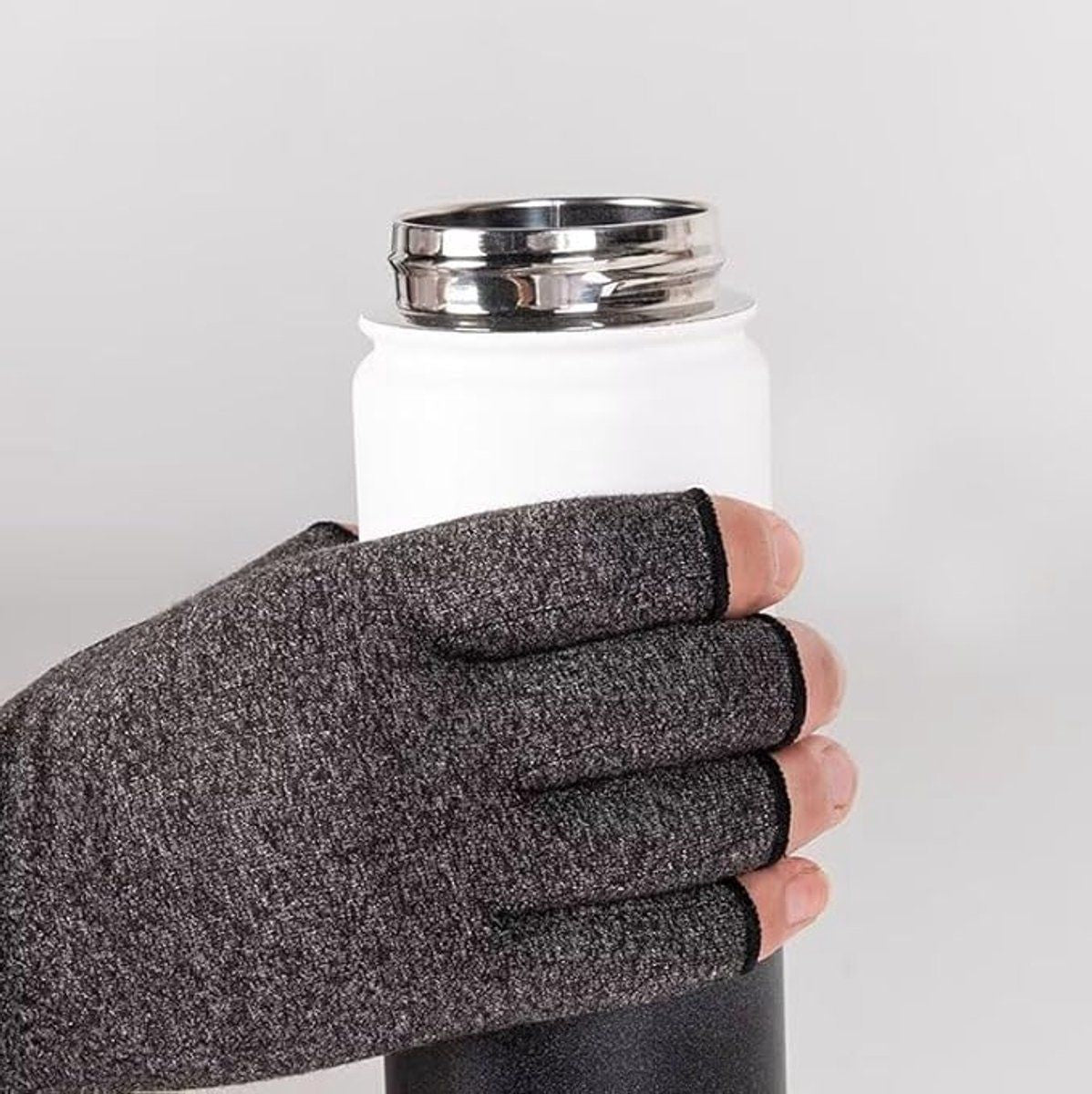 Fingerless Gloves, Wrist Warmers, Windproof Thermal Comfort, for Cold Weather, Travel and Daily Winter Wear, 22 x 8.8 cm, XL, Grey