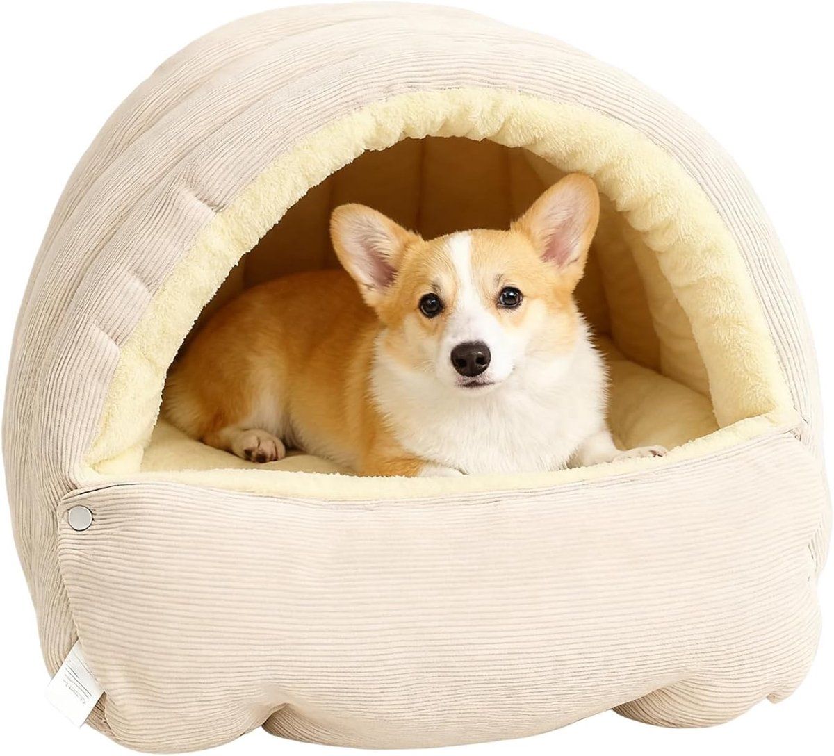 Cat Basket, Cat House, Cat Bed, Puppy Bed Cave, Nest-shaped Crate, for Daily Pet Care and Home Use, 45 x 30 x 19 cm, Beige