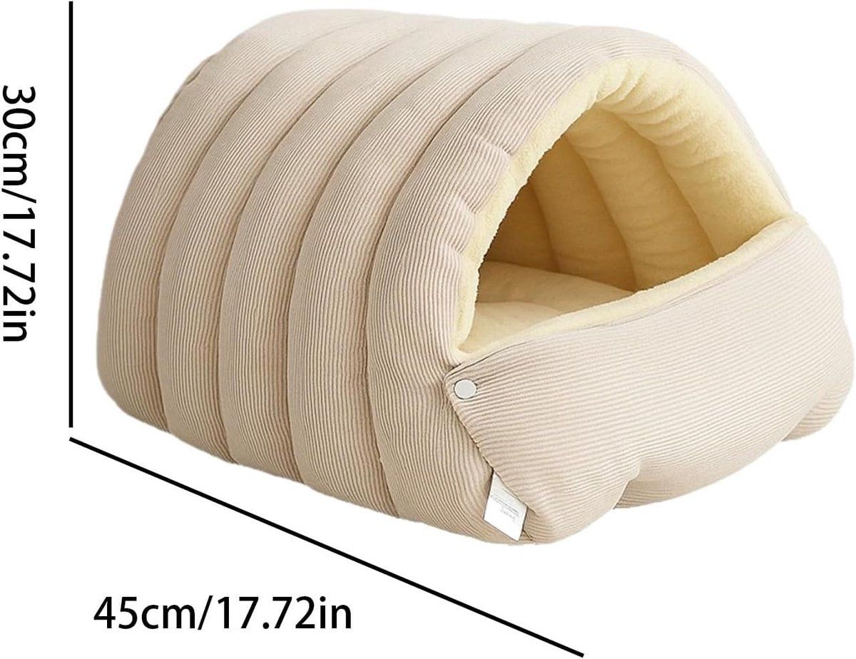 Cat Basket, Cat House, Cat Bed, Puppy Bed Cave, Nest-shaped Crate, for Daily Pet Care and Home Use, 45 x 30 x 19 cm, Beige