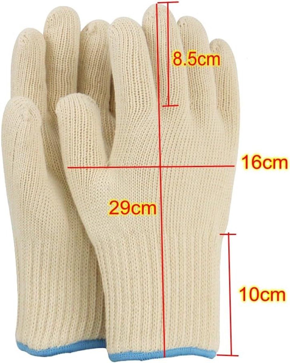 1 Pair, BBQ gloves, Oven mitts, Thickened thighs, Heat resistant, Thickened knitted cotton, for Cold Weather, Travel and Daily Winter Wear, White