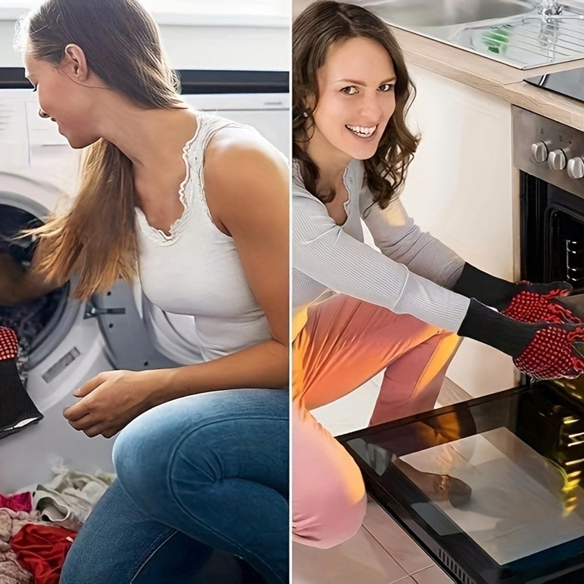 Resistant Kitchen Gloves, Resistant Oven Glove, Pan Trimmer, Safe for Oven, Microwave and Grill, Durable and Textured Grip