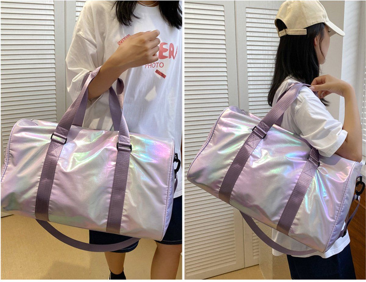 Women's Sports Bag, Girls' Sports Bag, Sports Bag with Shoe Compartment, Waterproof Sports Bag, Children's Dance Kit, Women's Weekend Bag, Purple
