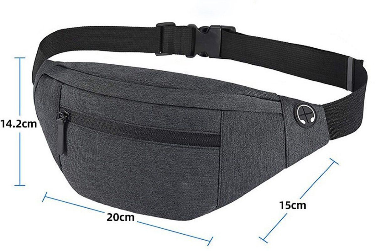 Outdoor Sport Waist Bag, Multifunctional Leisure Travel Crossbody Chest Bag, Waterproof Fitness Running Phone Storage Bag, Black