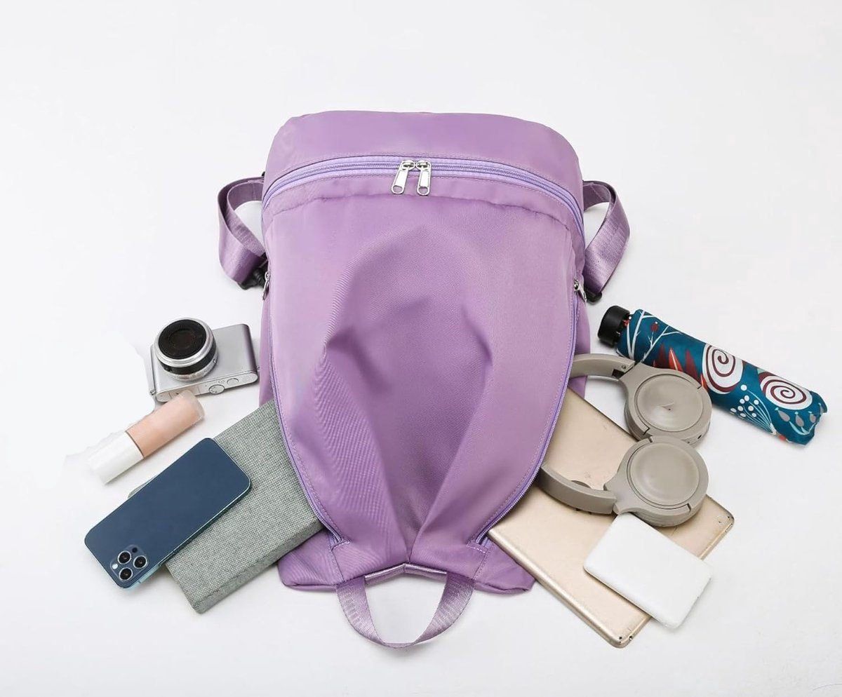 Gym Bag, Women's Sports Backpack, Wet Bag with Shoe Compartment, Separation of Wet and Dry Items, Portable Sports Bag, Resistant Quality, Violet
