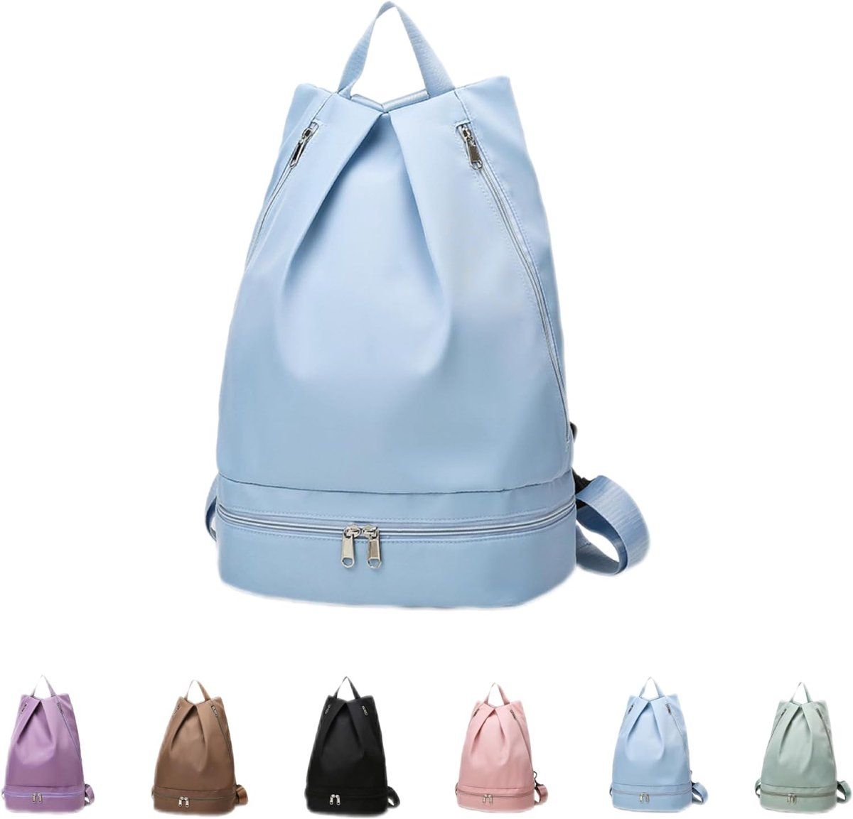 Gym Bag, Women's Sports Backpack, With Shoe Compartment, Separation of Wet and Dry Items, Portable Sports Bag, Resistant Quality, Blue