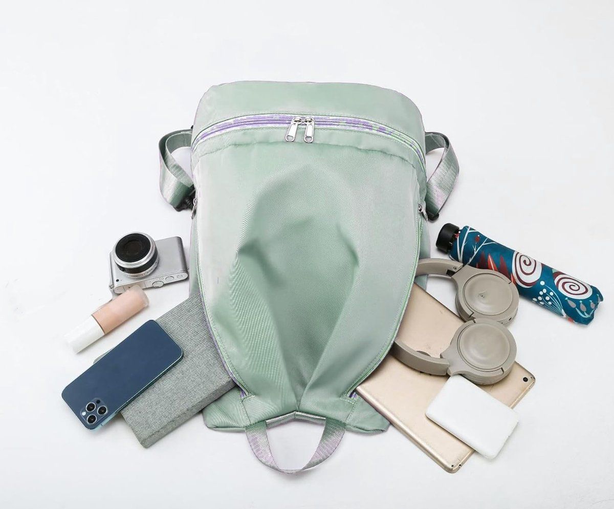 Womens Gym and Swim Bag with Shoe Compartment, Foldable Sports Backpack with Wet Dry Separation for Training and Travel