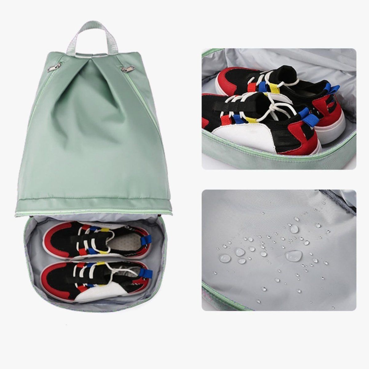 Womens Gym and Swim Bag with Shoe Compartment, Foldable Sports Backpack with Wet Dry Separation for Training and Travel