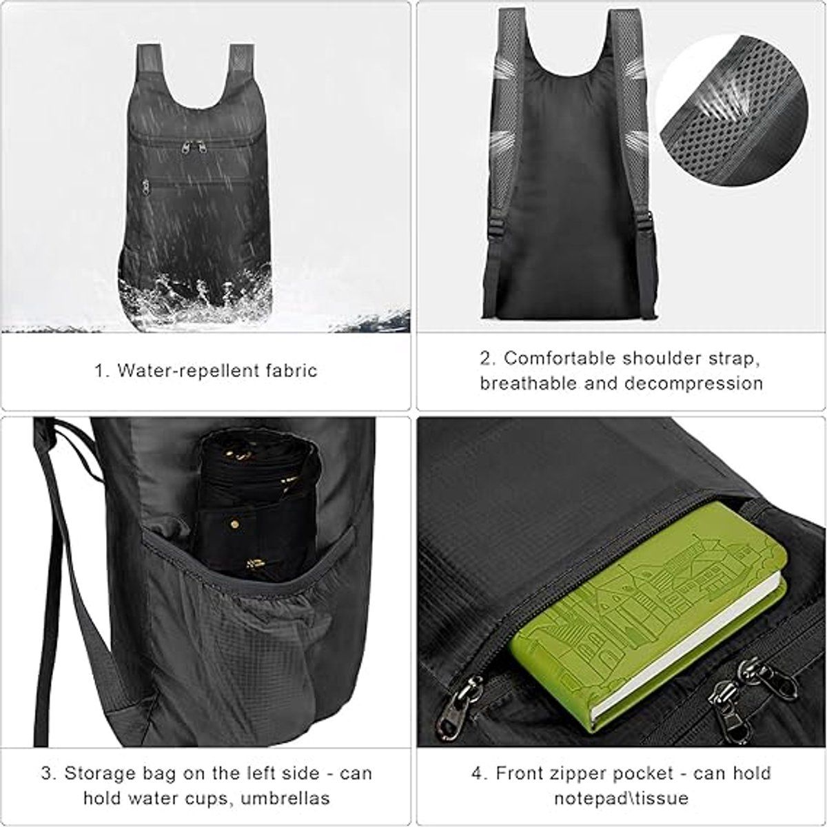 Backpacks, foldable travel bag, Ultralight foldable backpack, waterproof hiking backpack, for outdoor sports, camping, cycling, 35L