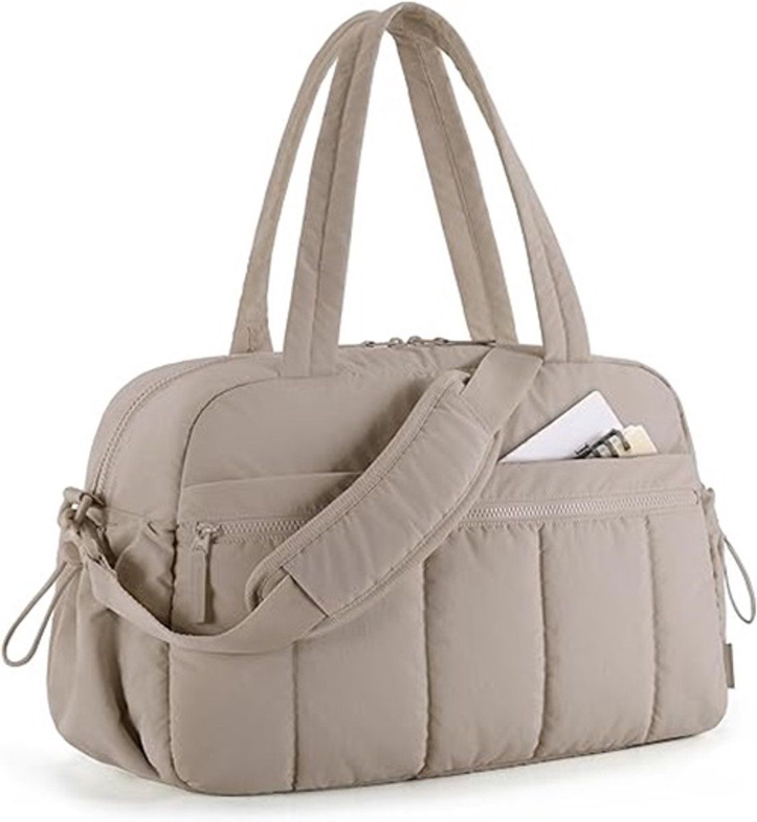 Sports Bag for Women and Men with Wet Compartment, Compact Weekend Travel Bag for Training, Sports and Travel, Camel, 40 x 20 x 28 cm