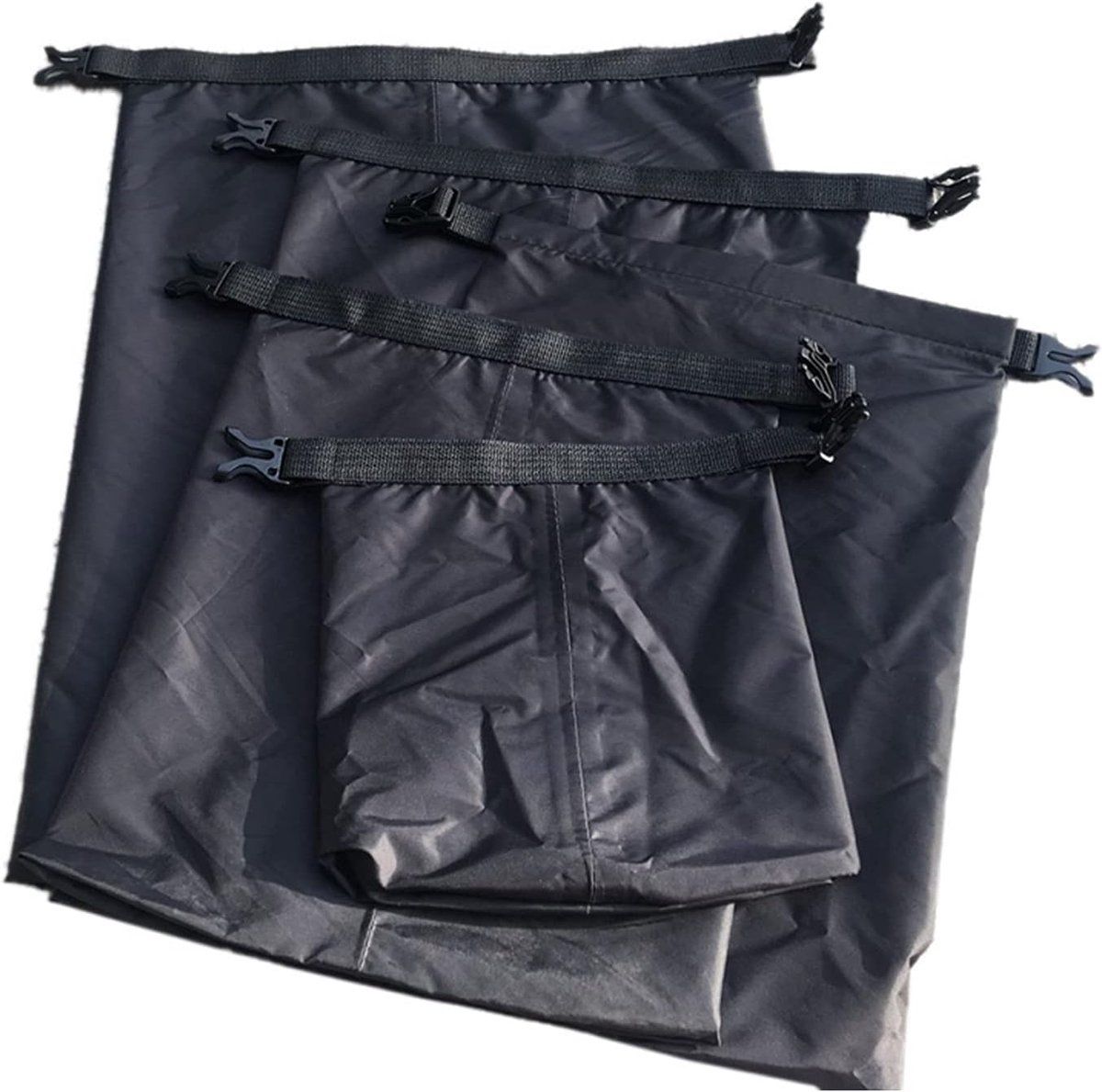 6 Pieces Waterproof Dry Bags, Large Capacity Snorkel and Swim Storage Bags for Rafting, Camping, Cycling and Travel, Black