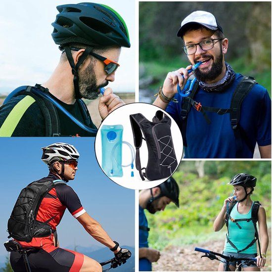 Outdoor Sports Backpack Water Bladder, Cycling Leisure Mountaineering Running Hiking Shoulder Water Bladder Backpack, Black