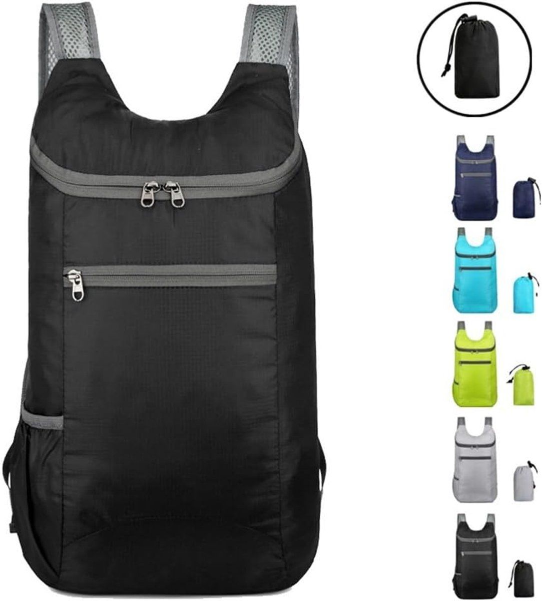 Foldable Waterproof Backpack for Women, Lightweight Daypack for Camping, Hiking, Travel and Everyday Outdoor Adventures, Black