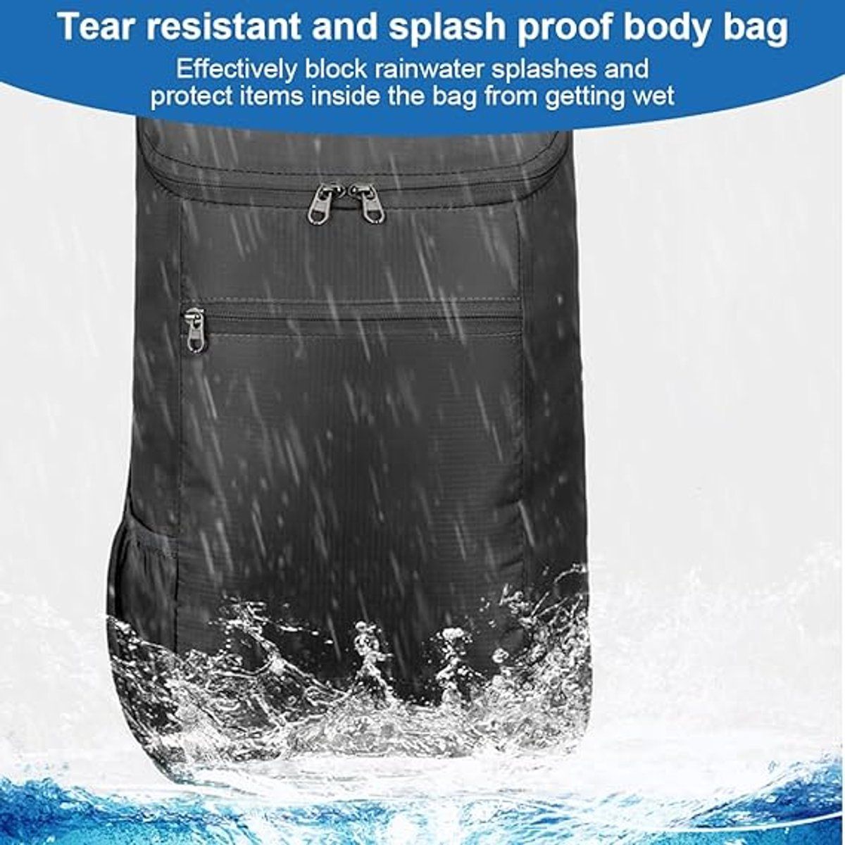 Foldable Waterproof Backpack for Women, Lightweight Daypack for Camping, Hiking, Travel and Everyday Outdoor Adventures, Black