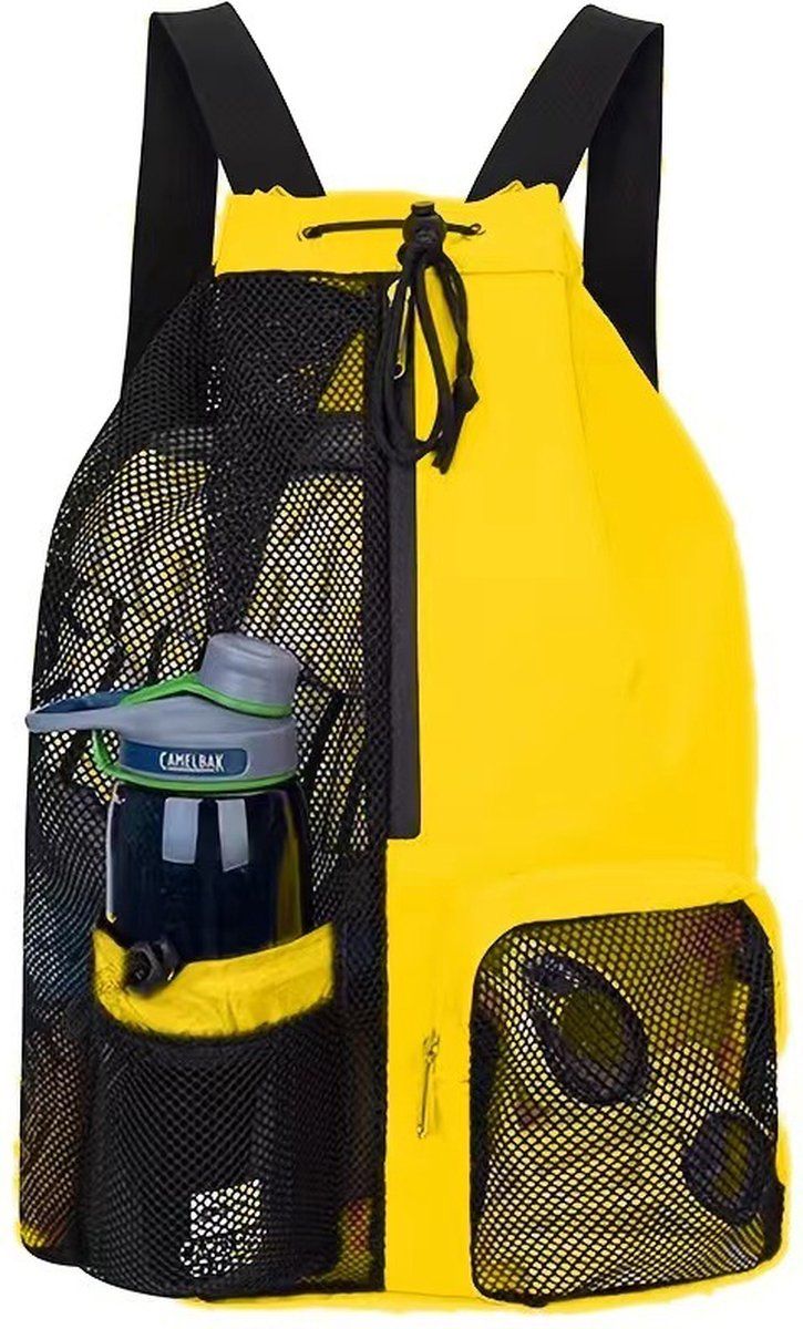 Drawstring Backpack, Beach Bag Backpack, Large Capacity Backpack with Wet Bag, Backpack for Swimming Surfing Travel Gym, Yellow