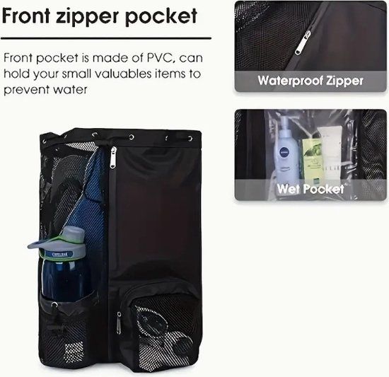 Drawstring Backpack, Beach Bag Backpack, Large Capacity Backpack with Wet Bag, Backpack for Swimming Surfing Travel Gym, Yellow