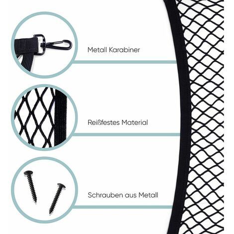 Car luggage net, 110x60cm elastic nylon trunk net protective net multi-function partition net for trunk storage
