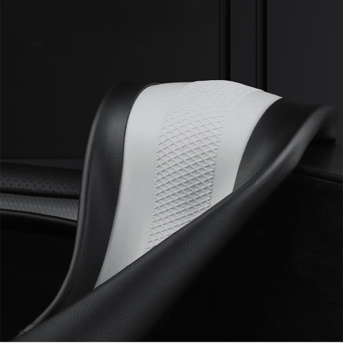Fits Tesla model3/y/modelx/s steering wheel cover - Tesla special D-shape (two-color line) with logo - 36cm/1pc, Made of Fabric