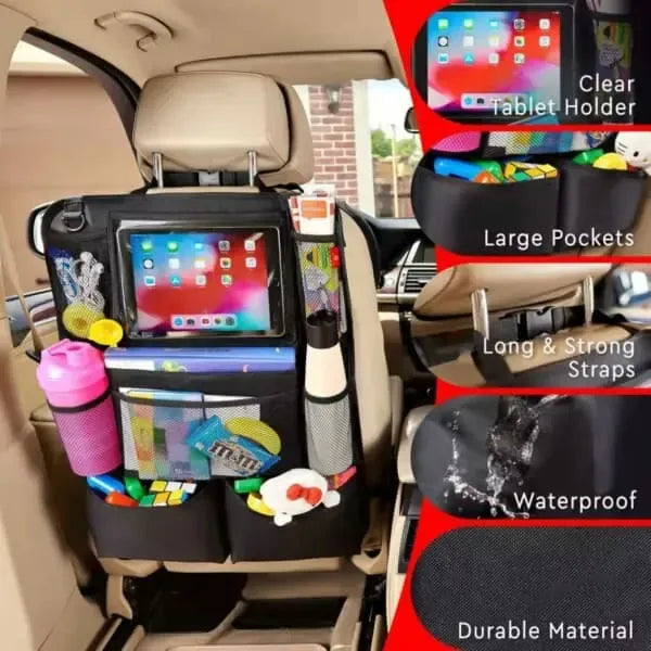 Sturdy Heavy Duty Backrest Storage – Backrest Pocket for Kids in the Car Organizer—pa, Black Color, 1 Pcs Pack
