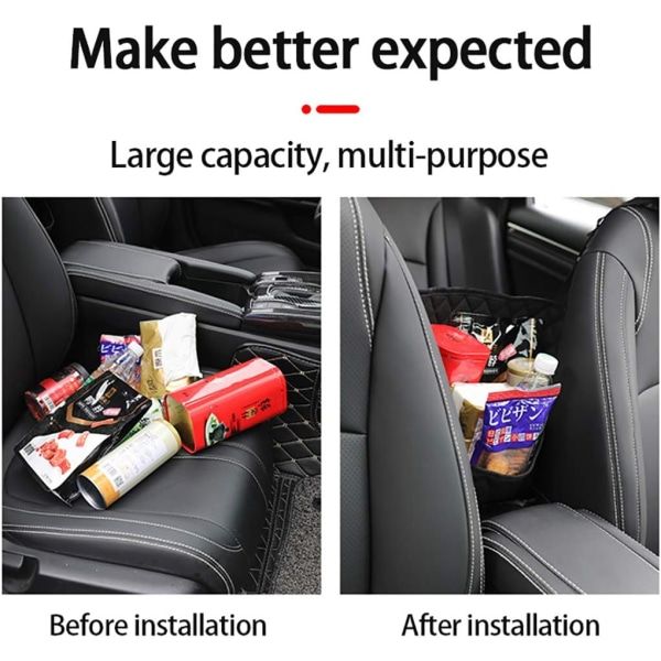 Compatible Car Pocket Tote Holder, Handbag Hook Car Leather Seat Backrest Organizer Backseat Obstacle Pet Child Car Between Two Seats, Black, 1 Pcs