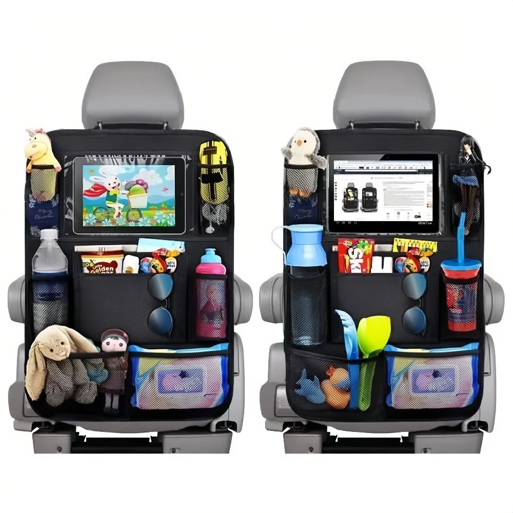 pcs Car Back Seat Storage Bag, Kick Protection Protector with Touch Screen Holder for Tablet, for Children in the Replacement Part
