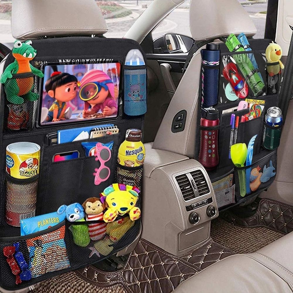 pcs Car Back Seat Storage Bag, Kick Protection Protector with Touch Screen Holder for Tablet, for Children in the Replacement Part