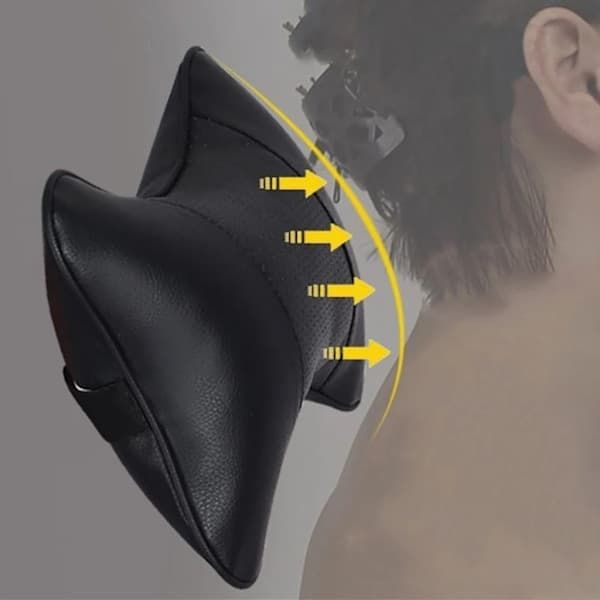 2 Pack Black Car Neck Pillow, Travel Headrest Cushion for Long Journeys, Neck Support Pillow, 25 x 17 x 9 cm Size