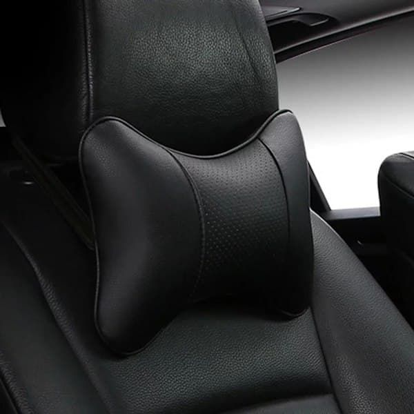 2 Pack Black Car Neck Pillow, Travel Headrest Cushion for Long Journeys, Neck Support Pillow, 25 x 17 x 9 cm Size