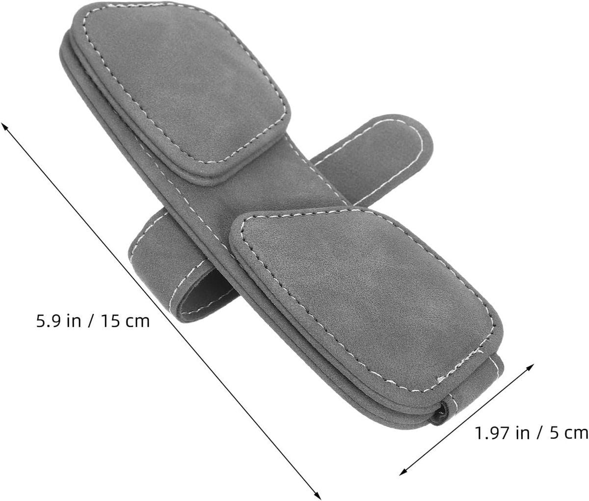 Car Sunglasses Holder, Car Glasses Holder, Leather Glasses Clips, Glasses Holder, Sunglasses Holder, for Regular Driving, Storage and Travel, Grey