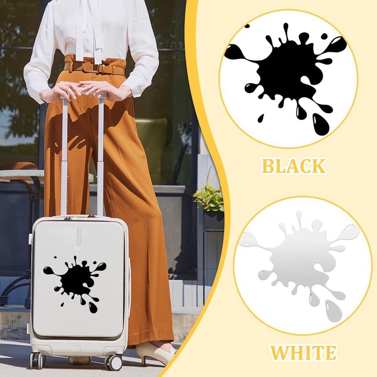 4 Pieces, Car Stickers, Stickers for Paint Stains, Anti-Splatter Stickers, Self-Adhesive Stickers, Sports Car Stickers, Black and White