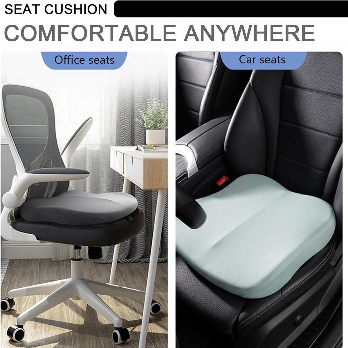 Car Seat Cushions, booster seats, women's seat cushions, all-season seat cushions, memory foam driver's seat cushions, 6-9 cm, Blue