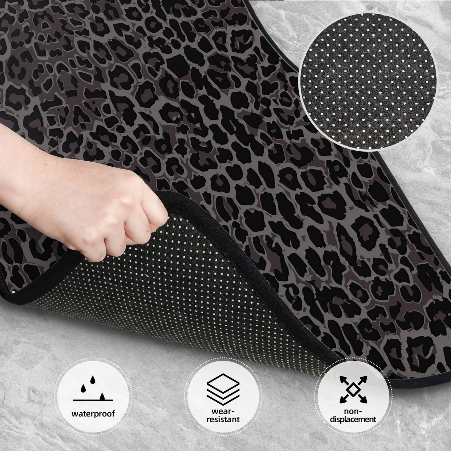 4 Piece, Car Floor Mats Set Carpet Protection, Universal Fit for Car SUV Truck, Vehicle Front and Rear, Leopard Print