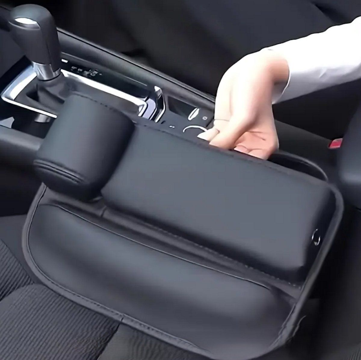 Car Organizer, For between seat and center console, With cup holder, Hole for charging cable, Chic design, Car seat gap filler, Car accessories