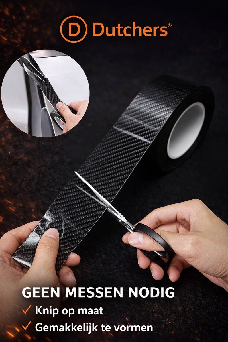 3 Rolls Carbon Fiber Car Door Sill Protection Film, Scratch Resistant Self-Adhesive Car Wrap Strip for Vehicle Protection, 10 cm x 2.9 m