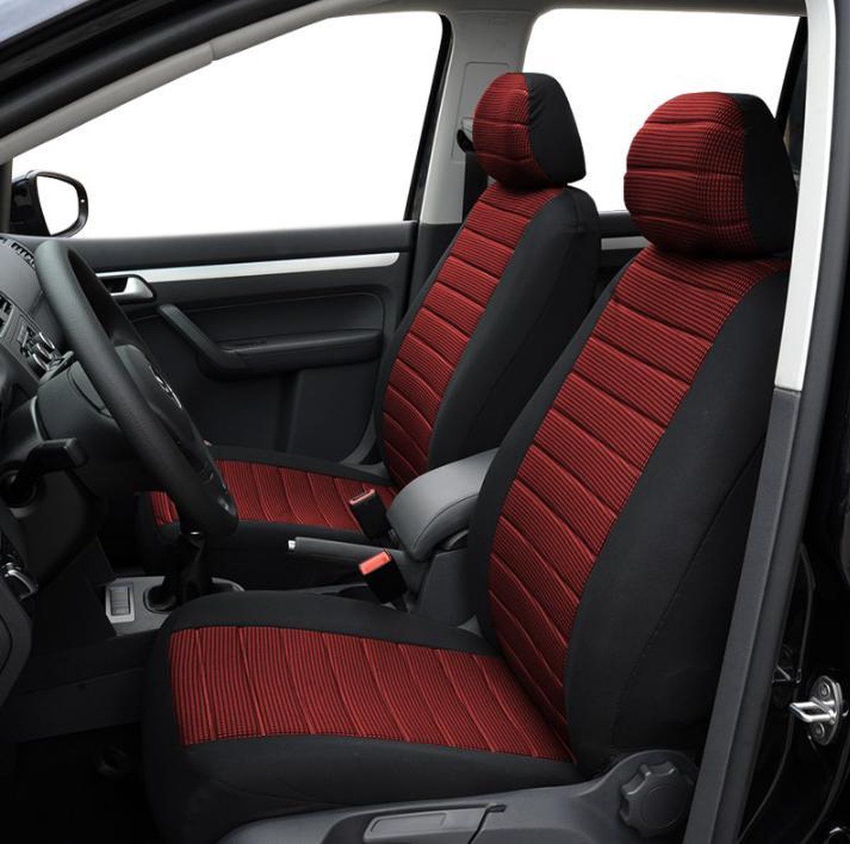 Universal Front Car Seat Covers for Driver and Passenger Seats, Protective Stylish Covers for Cars, SUVs and Trucks, Red