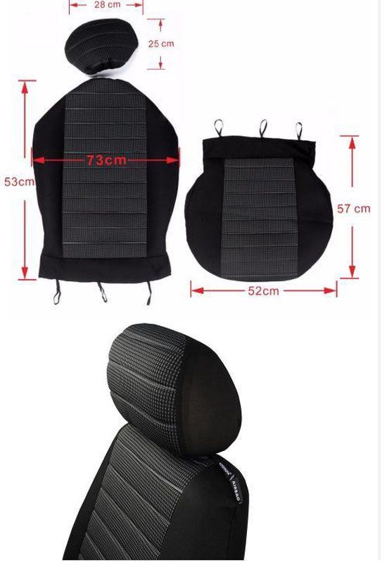Universal Front Car Seat Covers for Driver and Passenger Seats, Protective Stylish Covers for Cars, SUVs and Trucks, Red