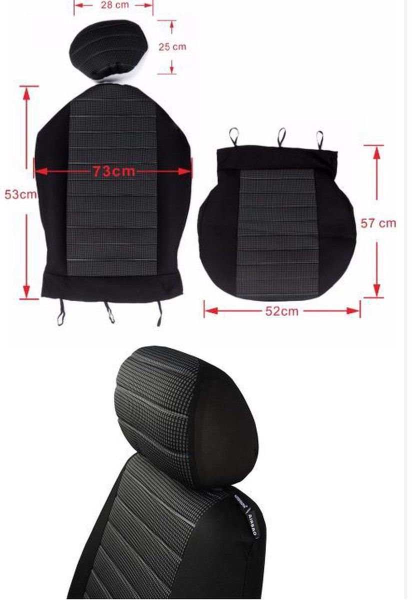Universal Front Car Seat Covers for Driver and Passenger Seats, Protective Stylish Covers for Cars, SUVs and Trucks, Grey
