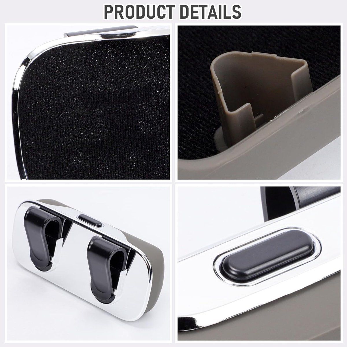 Car Sun Visor Sunglasses Holder, Soft Storage Case with Elastic Clip and Velvet Lining for Most Glasses, Black, 6.5 x 18.5 x 8.1 cm