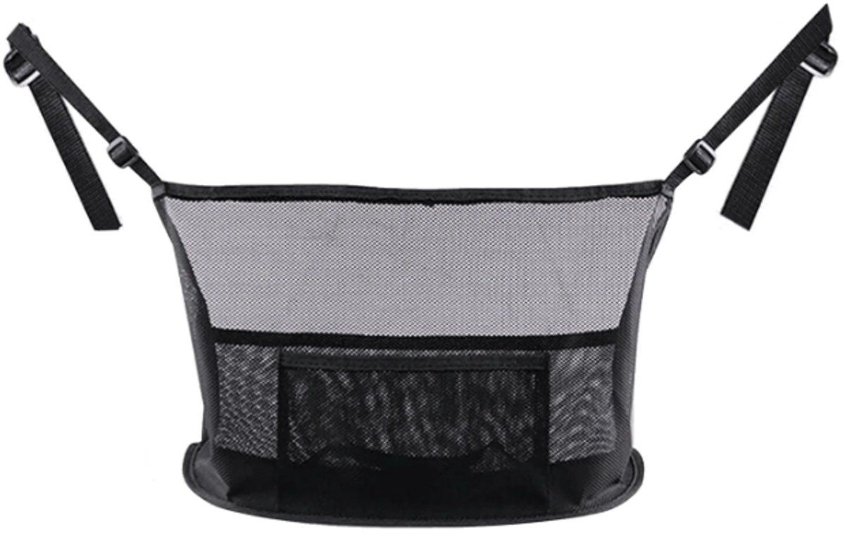 Car accessories, Car handbag holder, Mesh pocket for wallet between the front seats, car storage organizer, universal accessory, black