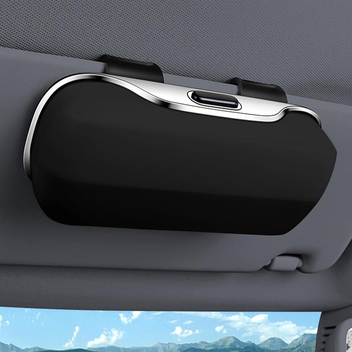 Car Sun Visor, Car Sunglasses Holder, Glasses Storage Case, Soft Car Glasses Storage Box Accessory, and trucks black, 6.5 x 18.5 x 8.1 cm