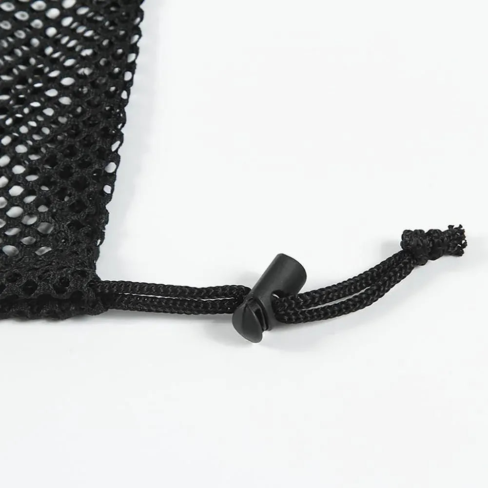 5 Pcs Mesh Drawstring Storage Bags Nylon Stuff Sacks with Cord Lock for Travel Gym Organization Black, Daily Comfort Use