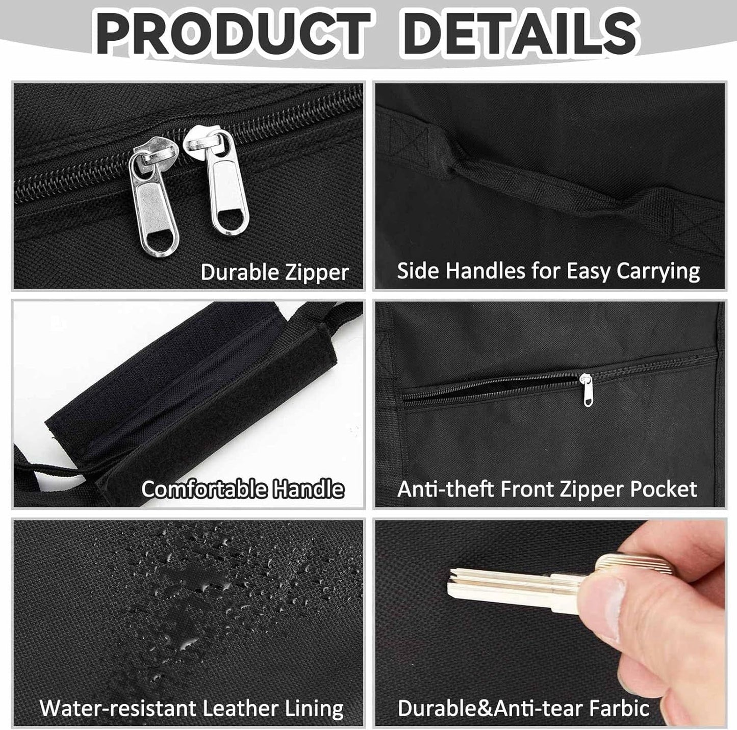 Extra Large Duffle Bag Heavy Duty Waterproof Tent Storage Carrying Case for Camping Travel Fishing Outdoor Moving, Black 65 x 16 x 16 Inch