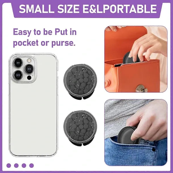 Small Pill Box Cute Round Pill Container, Portable Mini Storage Case for Pocket Handbag and Headphones, 4 Pack, Black, PP Material
