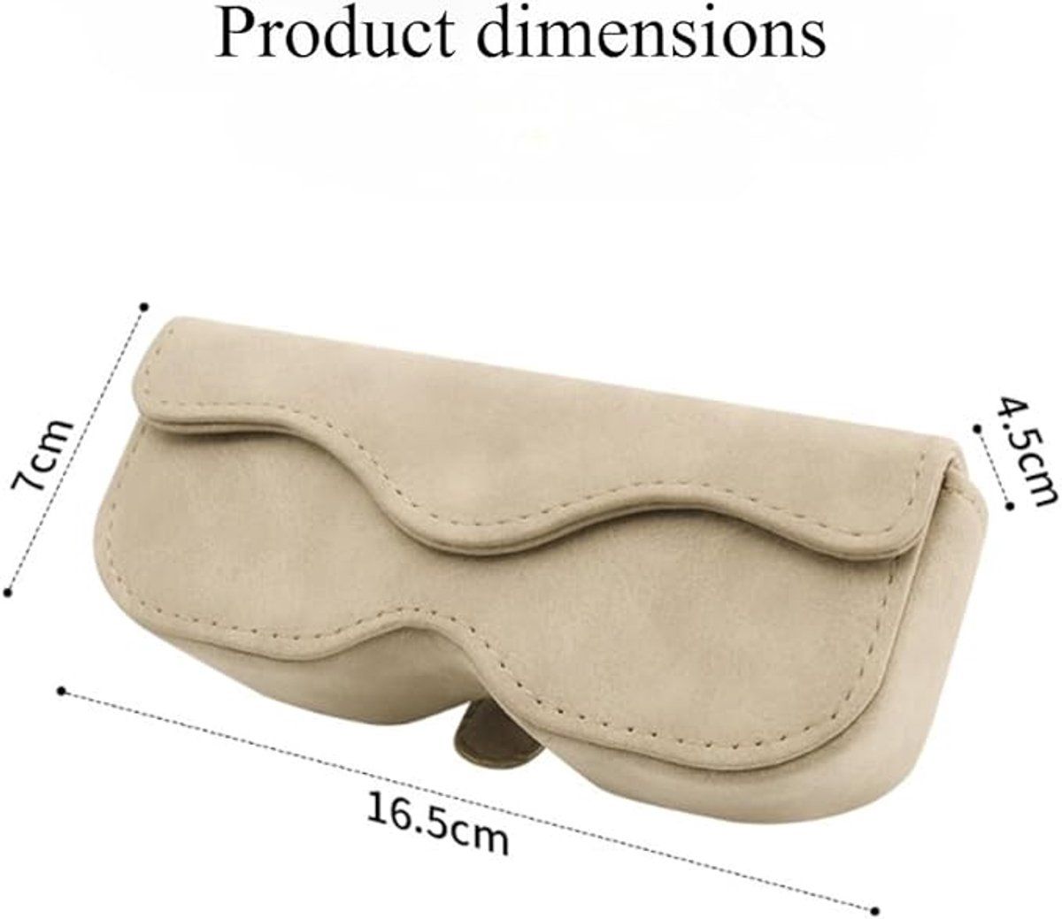 Glasses Case, Car Glasses Frame, Sun Visor Sunglasses Holder, Storage Box for Sunglasses in the Car, 16.5 x 4.54 x 7 cm, Grey