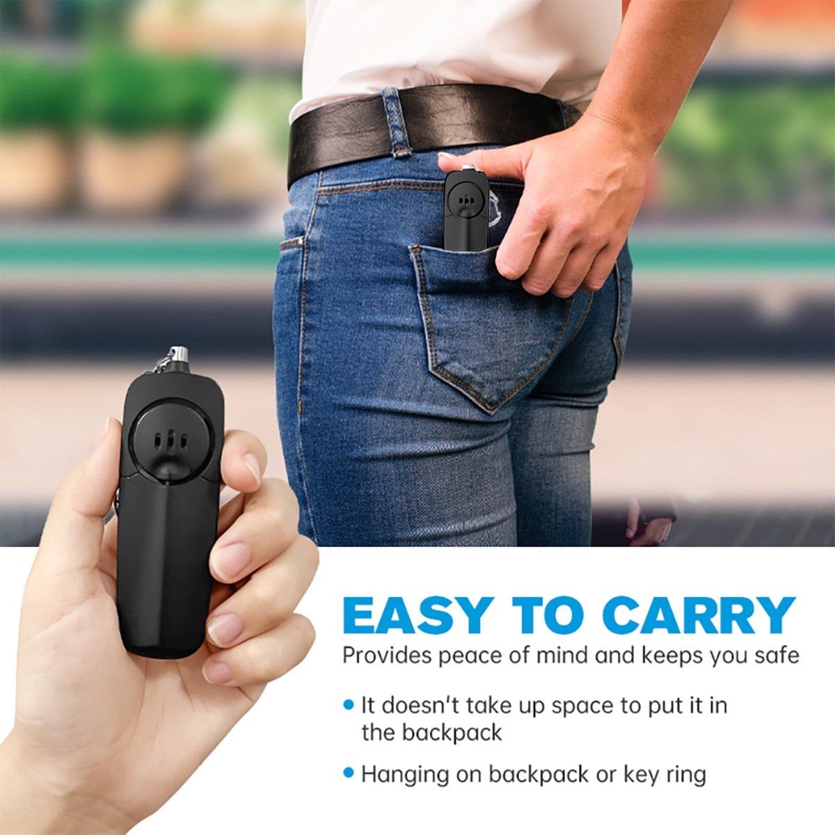 Personal Safety Siren, Emergency Whistle with LED Flashlight, Keychain, for outdoor use, travel, for Home, Travel and Daily Use, 130 dB