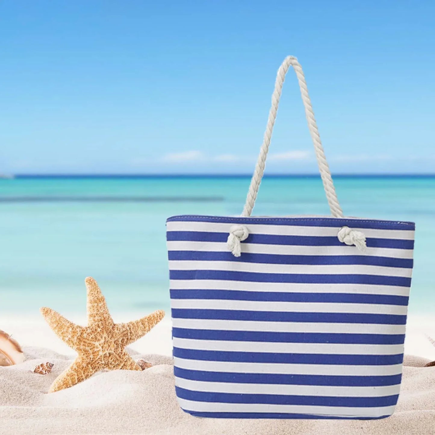 Extra Large Beach Bag with Zipper, Waterproof Sandproof Tote Bag for Women, Travel Shopping Gym and Pool Carry Bag