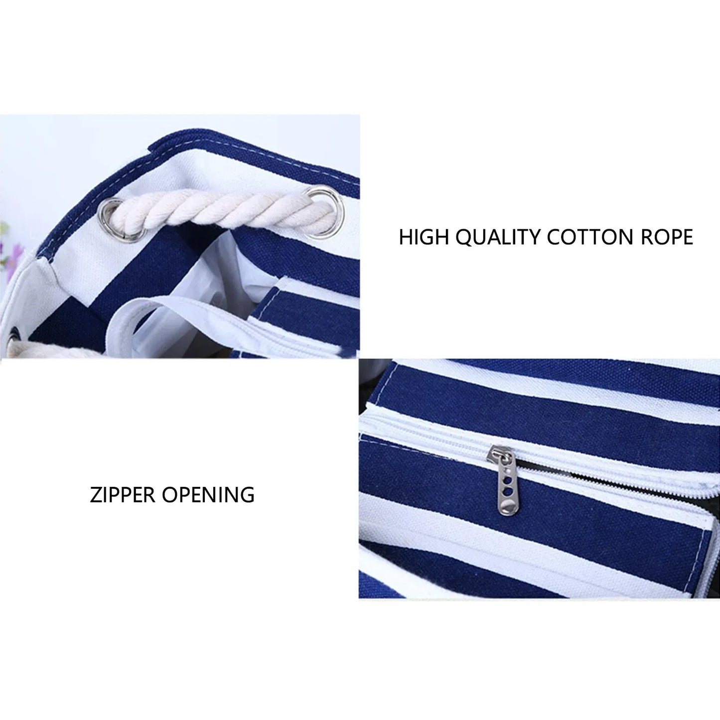 Extra Large Beach Bag with Zipper, Waterproof Sandproof Tote Bag for Women, Travel Shopping Gym and Pool Carry Bag