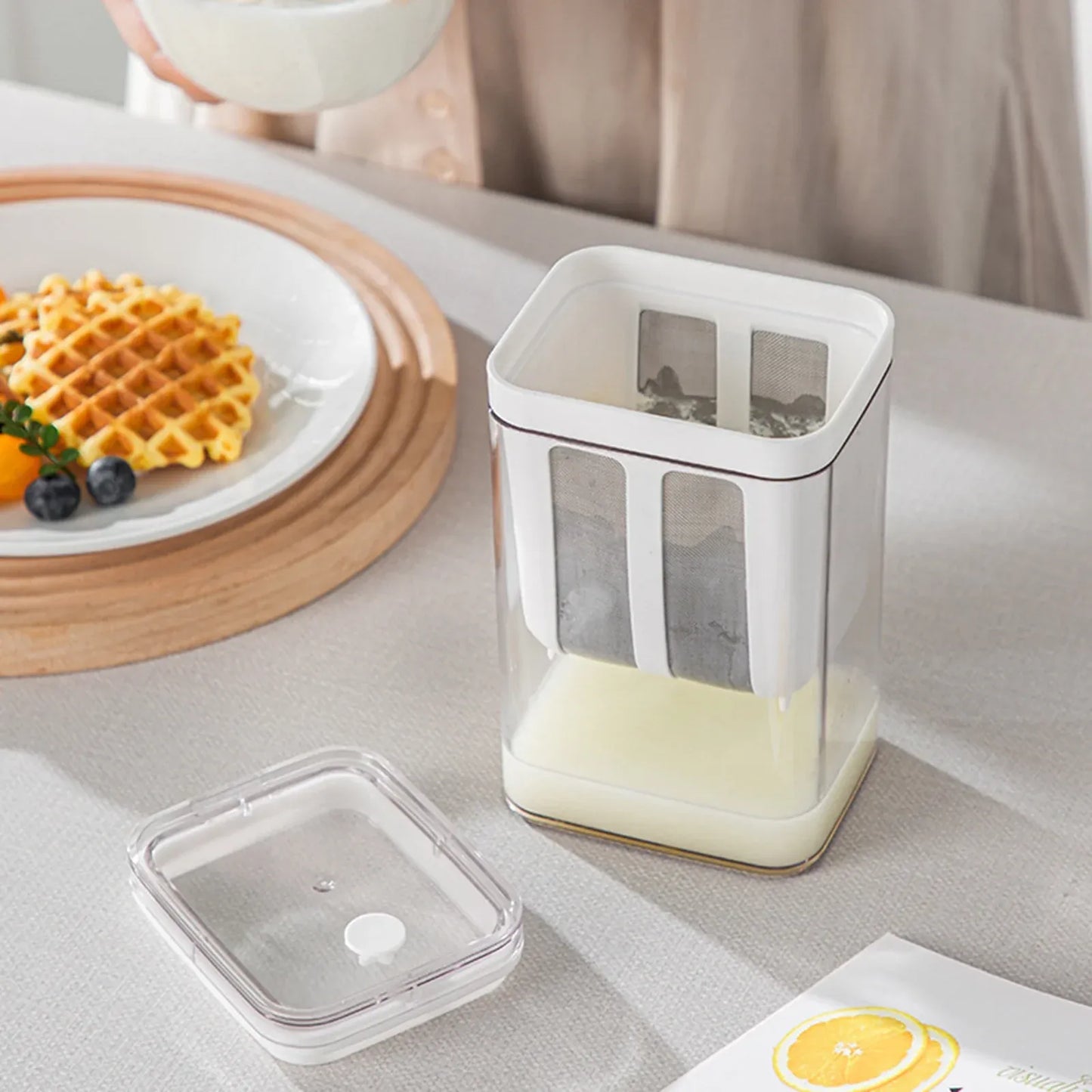 Yogurt Strainer Maker Food Strainer Yogurt Filter Kitchen Gadgets Reusable Homemade Whey Separator with Stainless Steel Mesh for Kitchen